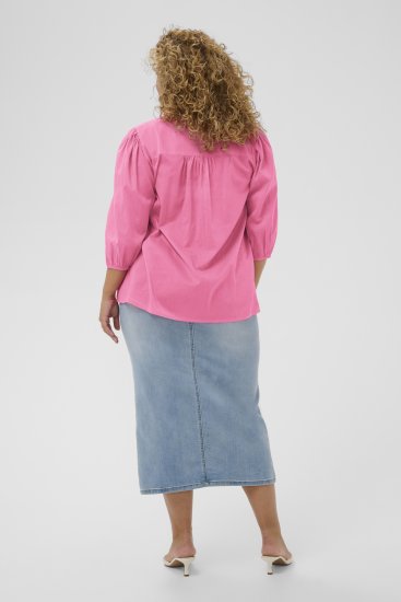 Kaffe Curve Karlia 3/4 Sleeve Blouse Pink - Blouses et tuniques - 
