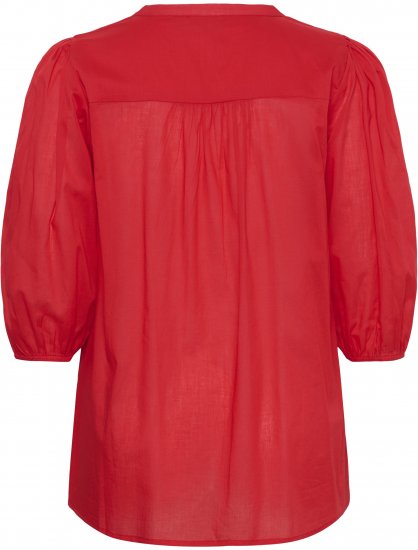 Kaffe Curve Karlia 3/4 Sleeve Blouse Red - Chemisiers - 