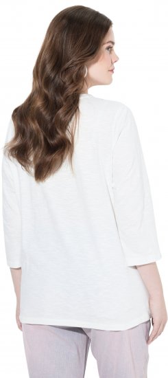 Ulla Popken Fashion Graphic T-Shirt Off-White - T-shirts imprimés pour femme - 