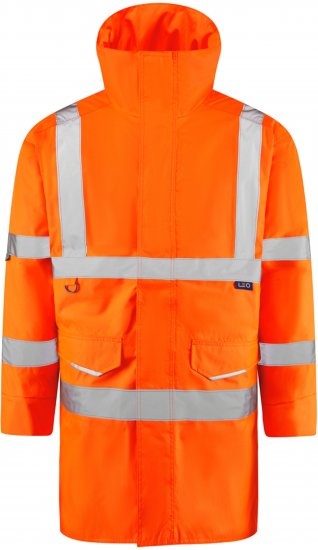 Leo Tawstock EcoViz 4K Baffle Lined Anorak Hi-Vis Orange - Vestes haute visibilité - Vestes de travail homme grande taille