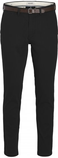 Jack & Jones Marco Adam Belted Slim Fit Chino Pants Black - Jeans et pantalons - Jeans et Pantalons grande taille 