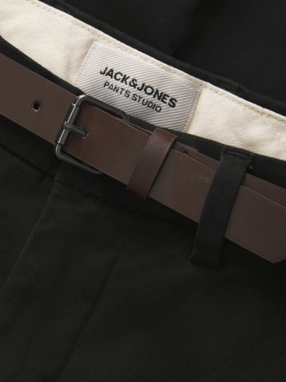 Jack & Jones Marco Adam Belted Slim Fit Chino Pants Black - Jeans et pantalons - Jeans et Pantalons grande taille 