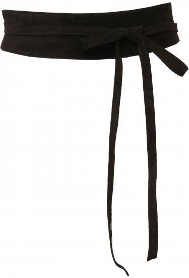 Ulla Popken Leather Tie Belt Gray - Ceintures femme - 