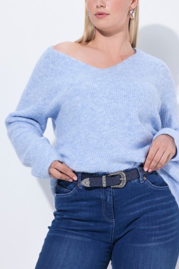Ulla Popken Classic Belt Blue - Ceintures femme - 