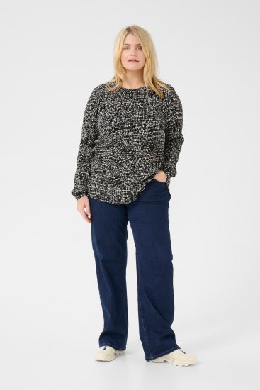 Kaffe Curve Mila Ami Blouse Noir/Turtledove - Blouses et tuniques - 