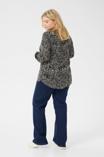 Kaffe Curve Mila Ami Blouse Noir/Turtledove - Blouses et tuniques - 