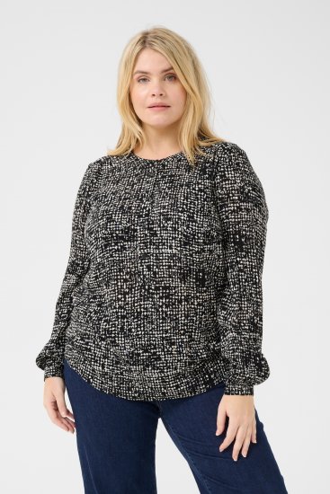 Kaffe Curve Mila Ami Blouse Noir/Turtledove - Blouses et tuniques - 