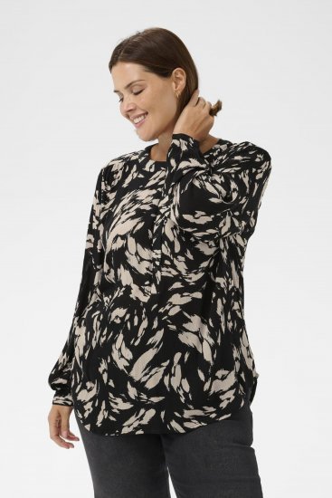 Kaffe Curve Mila Ami Blouse Noir - Blouses et tuniques - 