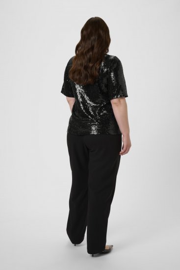 Kaffe Curve Mirana Sequin Blouse Black - Chemisiers - 