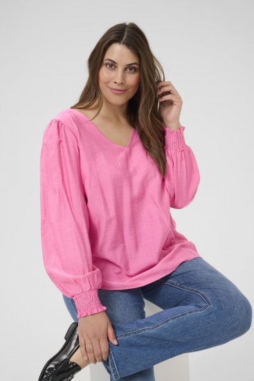 Kaffe Curve Sofia Blouse Pink Power - Chemisiers - 