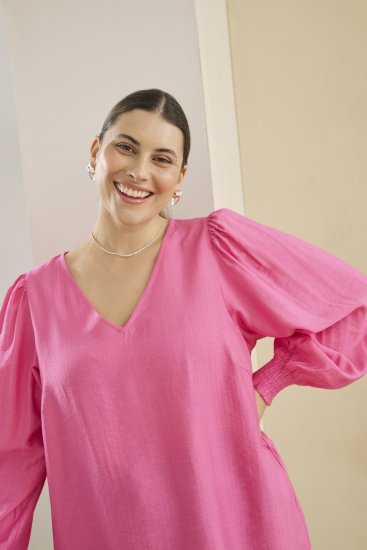Kaffe Curve Sofia Blouse Pink Power - Chemisiers - 