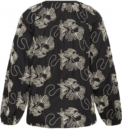 Kaffe Curve Kimmie Blouse Black Chalk Embroidery - Chemisiers - 