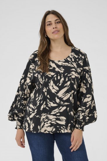 Kaffe Curve Olla Blouse à manches longues Noir - Blouses et tuniques - 