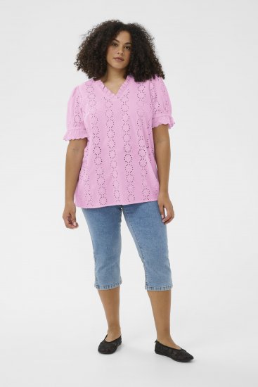 Kaffe Curve Dina Blouse Pink Frosting - Chemisiers - 