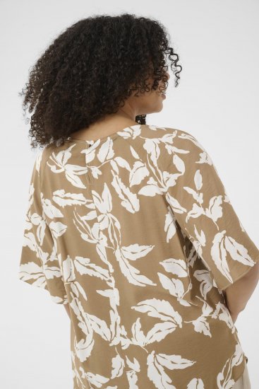Kaffe Curve Marla Blouse Oak Chalk Leaf - Chemisiers - 