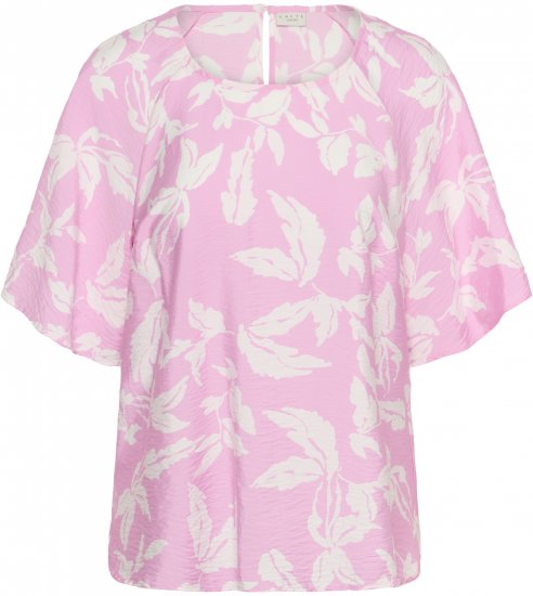 Kaffe Curve Marla Blouse Pink Frosting Chalk Leaf - Chemisiers - 