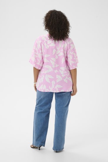 Kaffe Curve Marla Blouse Pink Frosting Chalk Leaf - Chemisiers - 