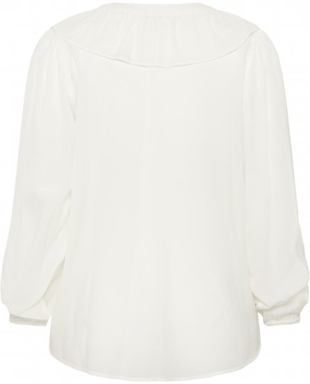 Kaffe Curve Lana Frill Blouse White - Chemisiers - 