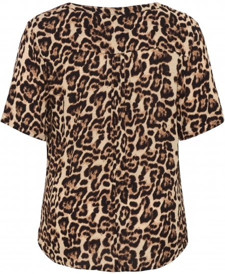 Kaffe Curve Ami Short Sleeve Blouse Printed Leopard - Blouses et tuniques - 