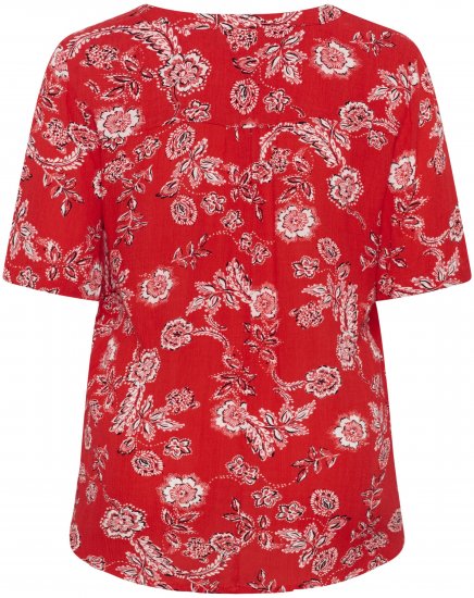 Kaffe Curve Ami Short Sleeve Blouse Printed Poppy Red - Blouses et tuniques - 