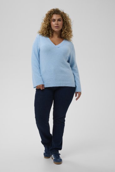 Kaffe Curve Jilanda V-Neck Pullover Blue - Pulls et mailles - 