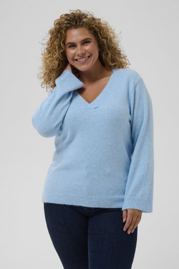 Kaffe Curve Jilanda V-Neck Pullover Blue - Pulls et mailles - 