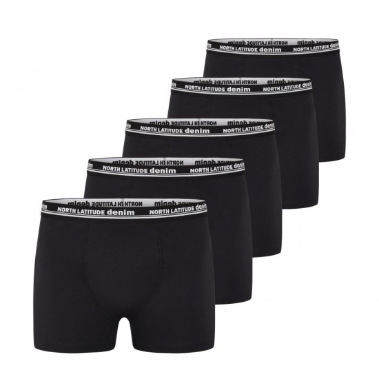 North Latitude 5-Pack Boxershorts Black - Boxers - Caleçons Grande Taille 