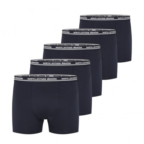 North Latitude 5-Pack Boxershorts Navy - Boxers - Caleçons Grande Taille 