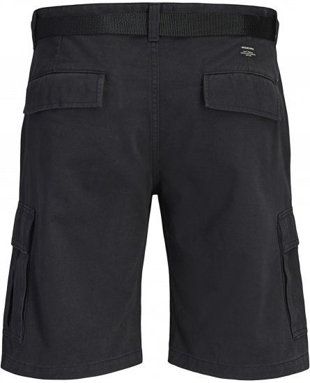 Jack & Jones Cole Hudson Belted Cargo Shorts Black - Shorts - Shorts hommes grande taille