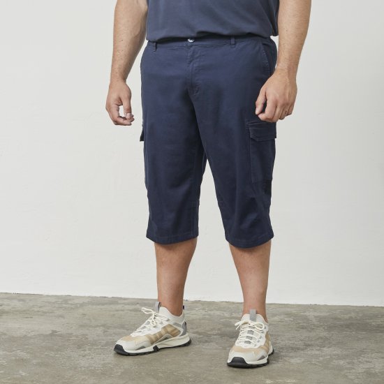 North Latitude 61150 Cargo Comfort Fit Capri Bleu Marine - Shorts - Shorts hommes grande taille