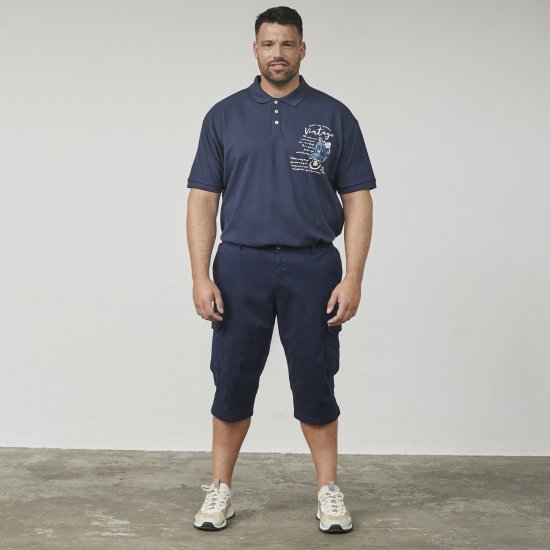 North Latitude 61150 Cargo Comfort Fit Capri Bleu Marine - Shorts - Shorts hommes grande taille