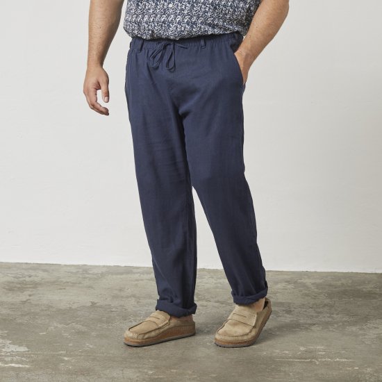 North Latitude 61155 Pantalon En Lin Coupe Confort Bleu Marine - Jeans et pantalons - Jeans et Pantalons grande taille 