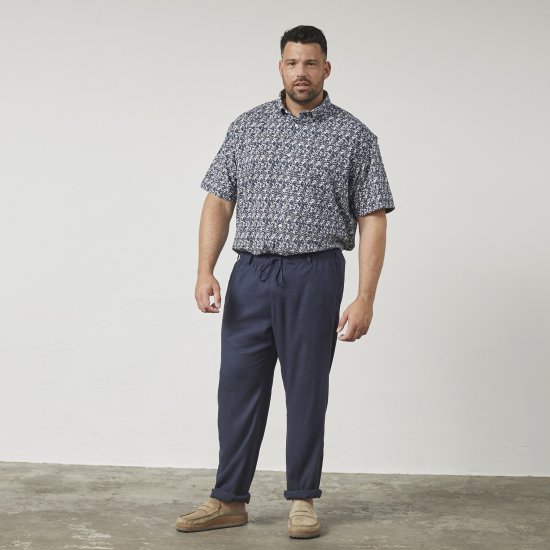 North Latitude 61155 Pantalon En Lin Coupe Confort Bleu Marine - Jeans et pantalons - Jeans et Pantalons grande taille 