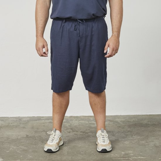 North Latitude 61154 Short En Lin Coupe Confort Bleu Marine - Shorts - Shorts hommes grande taille