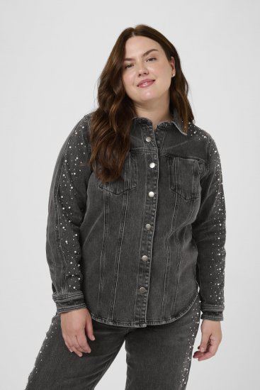 Kaffe Curve Petri Denim Jacket Grey Vintage Wash - Vestes - 
