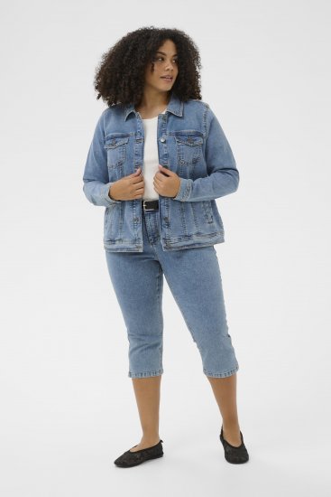 Kaffe Curve Vilana Denim Jacket Washed Blue - Vestes en jean - 