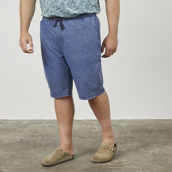 North Latitude 61333 Short En Denim Jog Bleu Indigo - Shorts - Shorts hommes grande taille