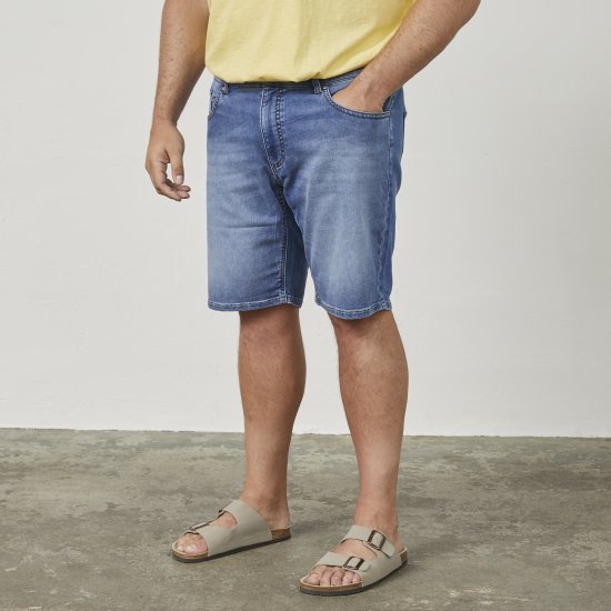 North Latitude 61339 Mick Short En Denim Jog Bleu Denim - Shorts - Shorts hommes grande taille