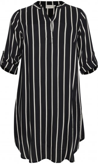 Kaffe Curve Milana Shirt Robe Noir / Chalk rayure - Robes - 