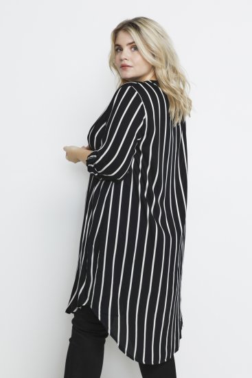 Kaffe Curve Milana Shirt Robe Noir / Chalk rayure - Robes - 