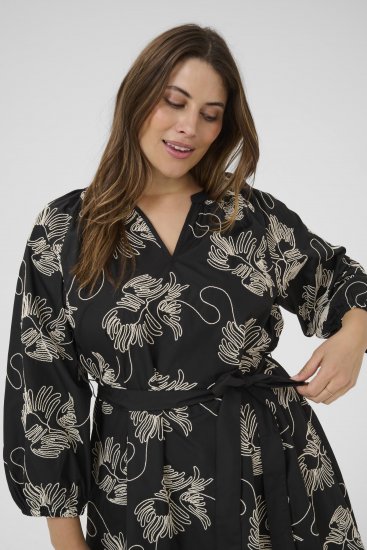 Kaffe Curve Kimmie Dress Black Chalk Embroidery - Robes midi - 