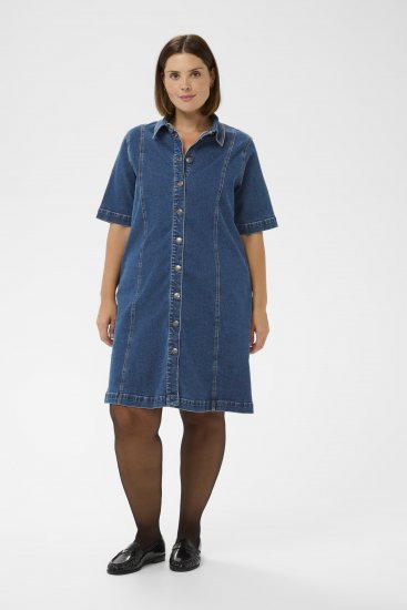 Kaffe Curve Leni Robe en jean Bleu - Robes - 