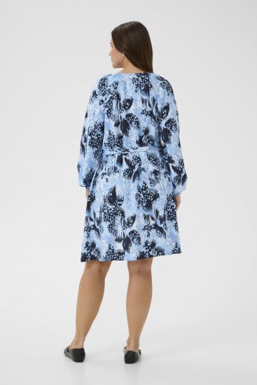 Kaffe Curve Aliana Dress Blue Flower Animal - Robes midi - 