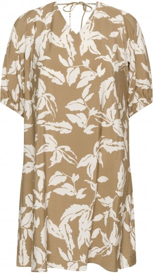 Kaffe Curve Marla Dress Oak Chalk Leaf - Robes midi - 