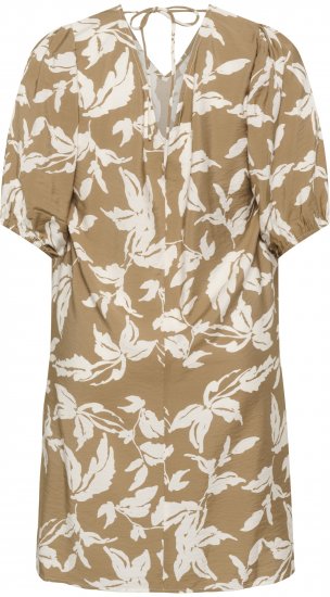Kaffe Curve Marla Dress Oak Chalk Leaf - Robes midi - 
