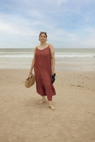 Kaffe Curve Emilia Dress Henna Brown - Robes maxi - 