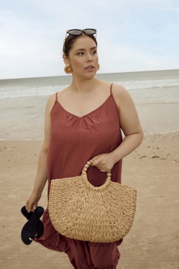 Kaffe Curve Emilia Dress Henna Brown - Robes maxi - 