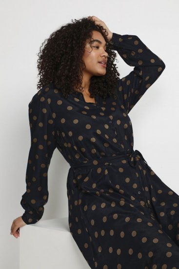 Kaffe Curve Olivia Robe Noir avec Mustang pois - Robes - 