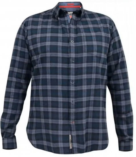 D555 Luton Checked Flanell Shirt Navy - Chemises - Chemises Grandes Tailles Hommes