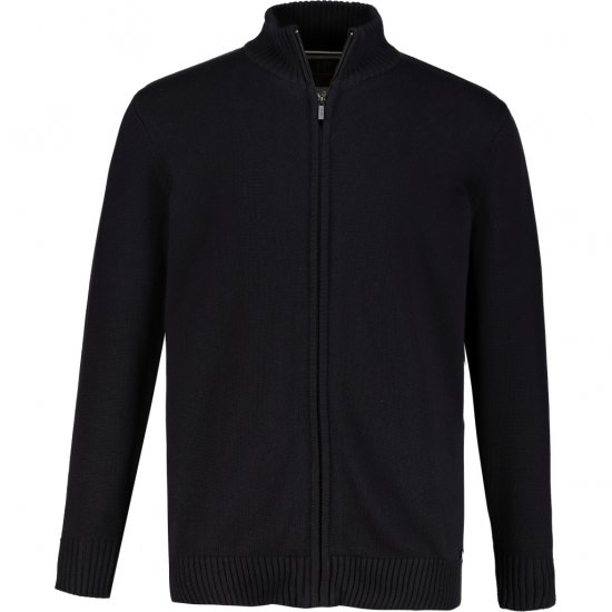 JP1880 Sweater Knitter with Zipper Black - Sweatshirts & Hoodies - Sweatshirts/Hoodies grande taille homme